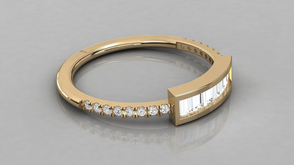 Diamond Wedding Band / Diamond Baguette Ring in 14k Gold / Birthday Gift for Her / Memorial Day Sale / Graduation Gift - Jalvi & Co.