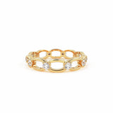 Diamond Wedding Ring / 14k Link Eternity Wedding Band / Unique Style Womens Wedding Band available in Gold, Rose Gold, and White Gold