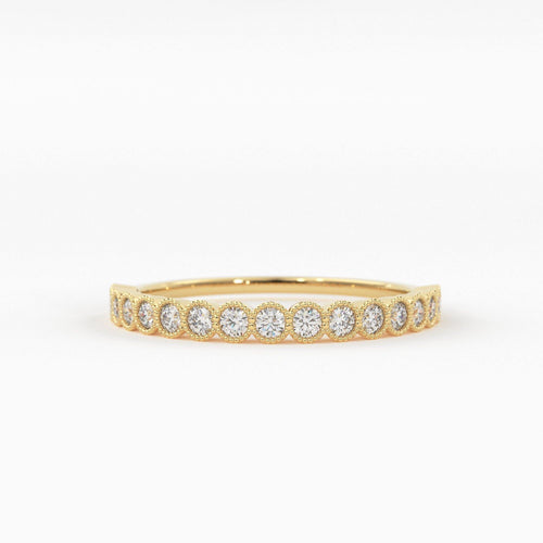 Diamond Wedding Ring / 14k Solid Gold Diamond Wedding Band Women / 0.32 Ctw Half Eternity Diamond Ring - Jalvi & Co.