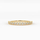 Diamond Wedding Ring / 14k Solid Gold Diamond Wedding Band Women / 0.32 Ctw Half Eternity Diamond Ring