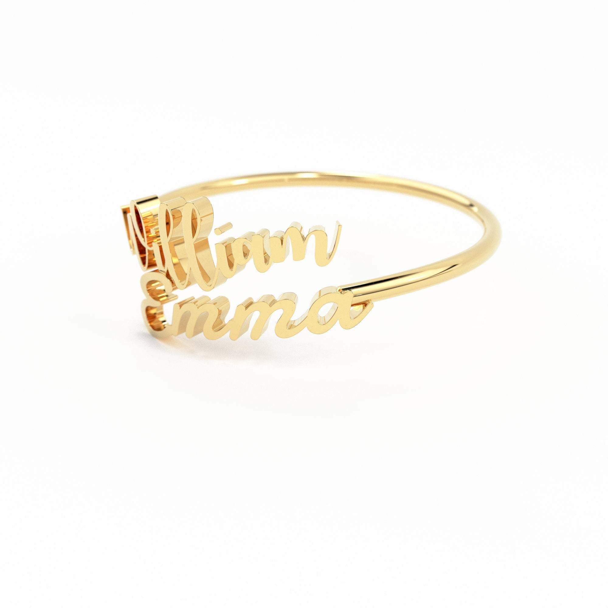 10 mm Diamond Name Ring Diana Style || BestNameNecklace