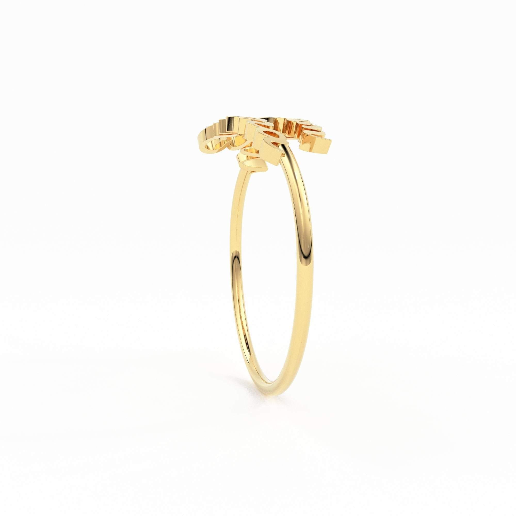 Heart-shaped gold signet ring with two initial