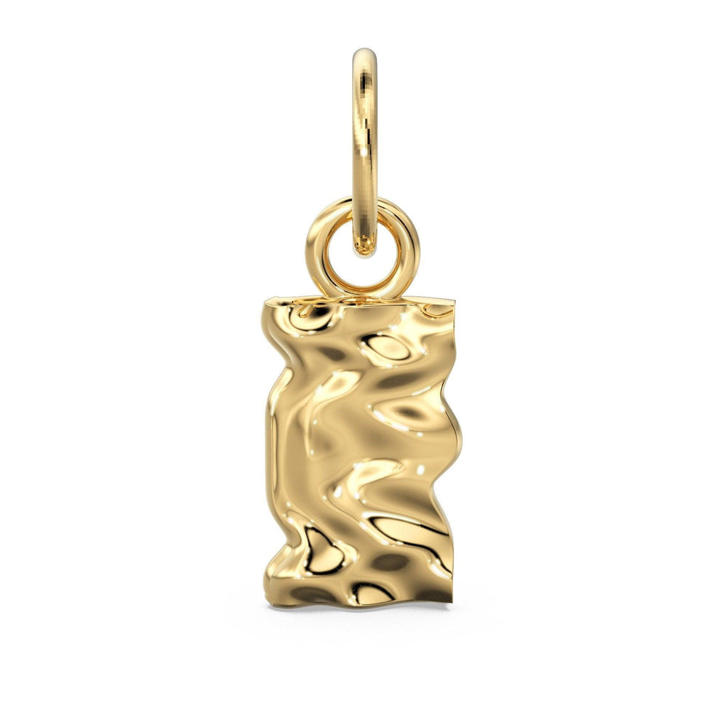 Drapery Solid Gold Handmade Charm Pendant / Organic Shape Gold Pendant / 14k Gold Minimalist Jewelry - Jalvi & Co.