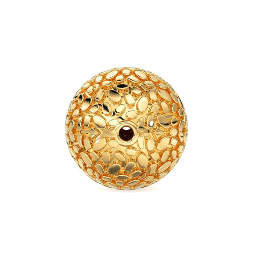 Dried Sand Cracked Pattern Solid Gold 14k 18k Handmade Gold Spacer Bead Jewelry Making Supply available in 9.80mm 12mm - Jalvi & Co.