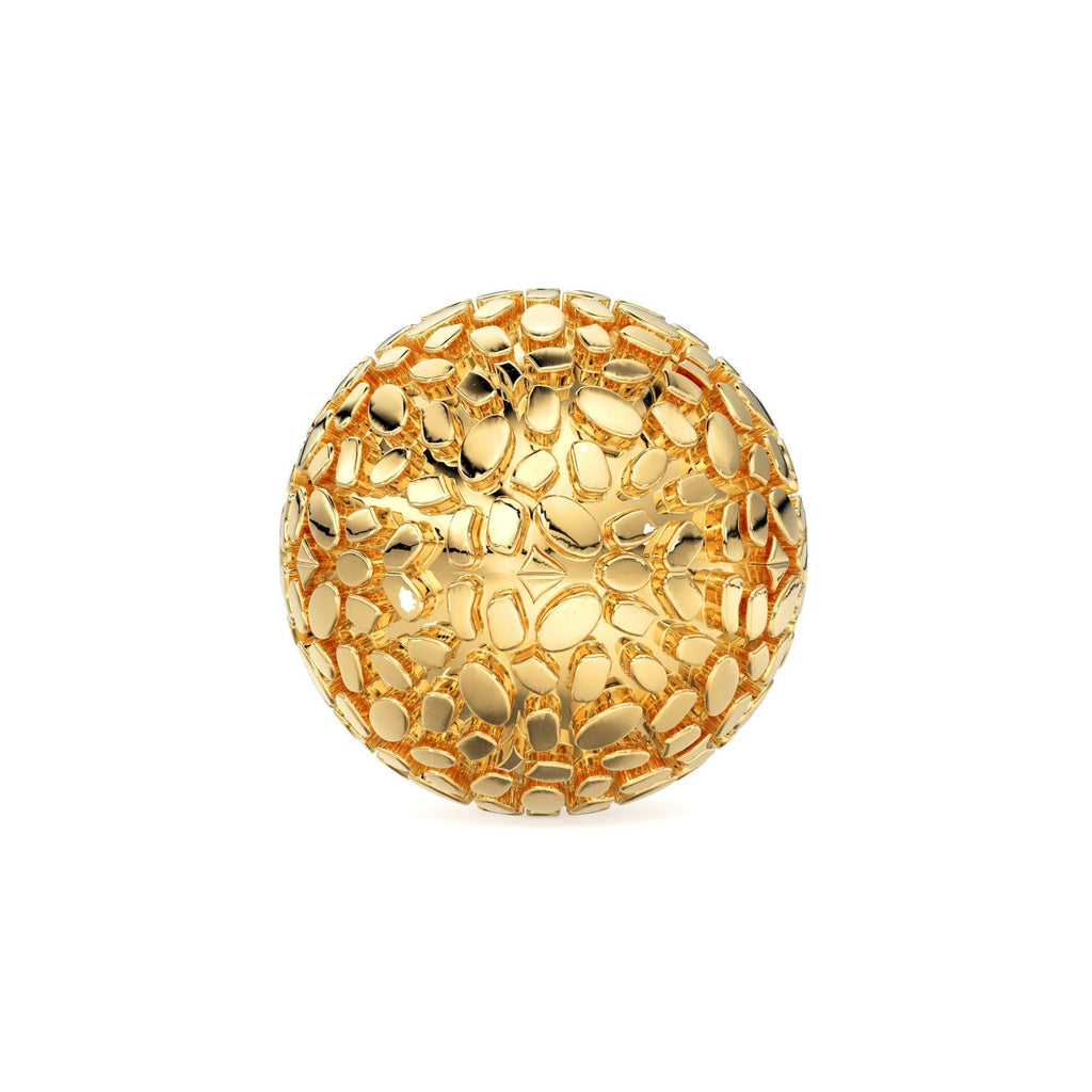 Dried Sand Cracked Pattern Solid Gold 14k 18k Handmade Gold Spacer Bead Jewelry Making Supply available in 9.80mm 12mm - Jalvi & Co.
