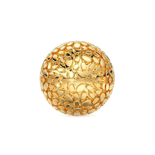 Dried Sand Cracked Pattern Solid Gold 14k 18k Handmade Gold Spacer Bead Jewelry Making Supply available in 9.80mm 12mm - Jalvi & Co.
