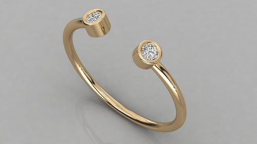 Dual Birthstone Ring / Open Diamond Ring / Two Birthstone Ring / Promise Ring / His and Hers Promise Ring / Birthday gift for her - Jalvi & Co.