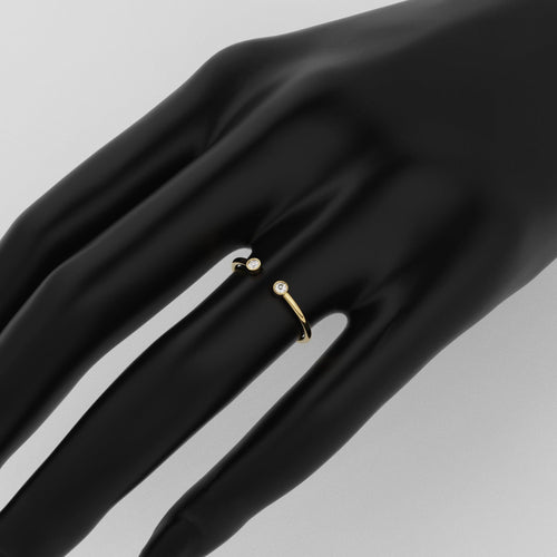 Dual Birthstone Ring / Open Diamond Ring / Two Birthstone Ring / Promise Ring / His and Hers Promise Ring / Birthday gift for her - Jalvi & Co.