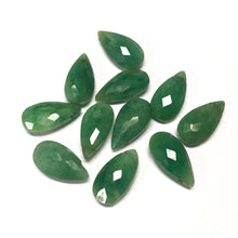 Load image into Gallery viewer, Dyed Green Emerald Faceted Pear Drop Briolette Loose Gemstone Beads 14x7mm 10pcs - Jalvi &amp; Co.