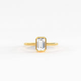 Emerald Cut Diamond Engagement  Ring / Bezel Set Ring / 0.75 carat Diamond Ring / Diamond Ring / Solitaire 18k Solid Gold Cocktail Ring