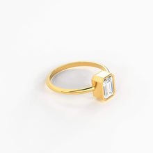 Load image into Gallery viewer, Emerald Cut Diamond Engagement Ring / Bezel Set Ring / 0.75 carat Diamond Ring / Diamond Ring / Solitaire 18k Solid Gold Cocktail Ring - Jalvi &amp; Co.