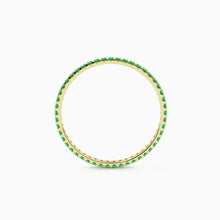 Load image into Gallery viewer, Emerald Eternity Band - Micro Pave Emerald Eternity Band Available as 14k Rose Gold, White Gold or Yellow Gold 1.35MM - Jalvi &amp; Co.