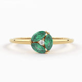 Emerald Ring / Emerald Cluster Ring in 14k Solid Gold / Engagement Ring / Unique Marquise Emerald and Diamond Ring / May Birthstone Ring