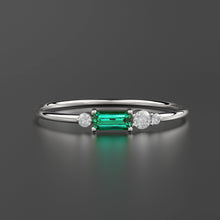 Load image into Gallery viewer, Emerald Ring / Emerald Engagement Ring / Diamond Emerald Ring / May Birthstone Ring / Gold Emerald Ring / Green Emerald Engagement Ring - Jalvi &amp; Co.