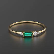 Load image into Gallery viewer, Emerald Ring / Emerald Engagement Ring / Diamond Emerald Ring / May Birthstone Ring / Gold Emerald Ring / Green Emerald Engagement Ring - Jalvi &amp; Co.