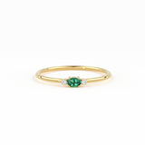 Emerald Ring / Oval Emerald Ring / 14K Gold Oval Cut Emerald with Surrounding Round Cut Diamonds / Holiday Sale