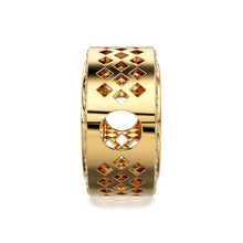 Load image into Gallery viewer, Enamel and Diamond Studded Big Hole Pandora Style 14k 18k Solid Gold Designer Fancy Spacer Bead Finding 12mm - Jalvi &amp; Co.