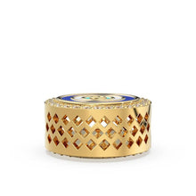 Load image into Gallery viewer, Enamel and Diamond Studded Big Hole Pandora Style 14k 18k Solid Gold Designer Fancy Spacer Bead Finding 12mm - Jalvi &amp; Co.