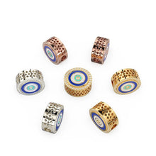 Load image into Gallery viewer, Enamel and Diamond Studded Big Hole Pandora Style 14k 18k Solid Gold Designer Fancy Spacer Bead Finding 12mm - Jalvi &amp; Co.