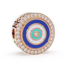 Load image into Gallery viewer, Enamel and Diamond Studded Big Hole Pandora Style 14k 18k Solid Gold Designer Fancy Spacer Bead Finding 12mm - Jalvi &amp; Co.