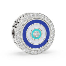 Load image into Gallery viewer, Enamel and Diamond Studded Big Hole Pandora Style 14k 18k Solid Gold Designer Fancy Spacer Bead Finding 12mm - Jalvi &amp; Co.