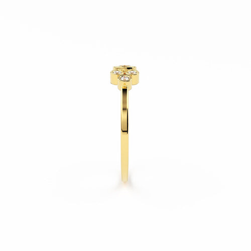 Engagement Ring / 14K Gold Round Cut Bezel Set Diamond Engagement Ring / Unique Engagement Ring / Brilliant Cut Natural Diamond Ring - Jalvi & Co.