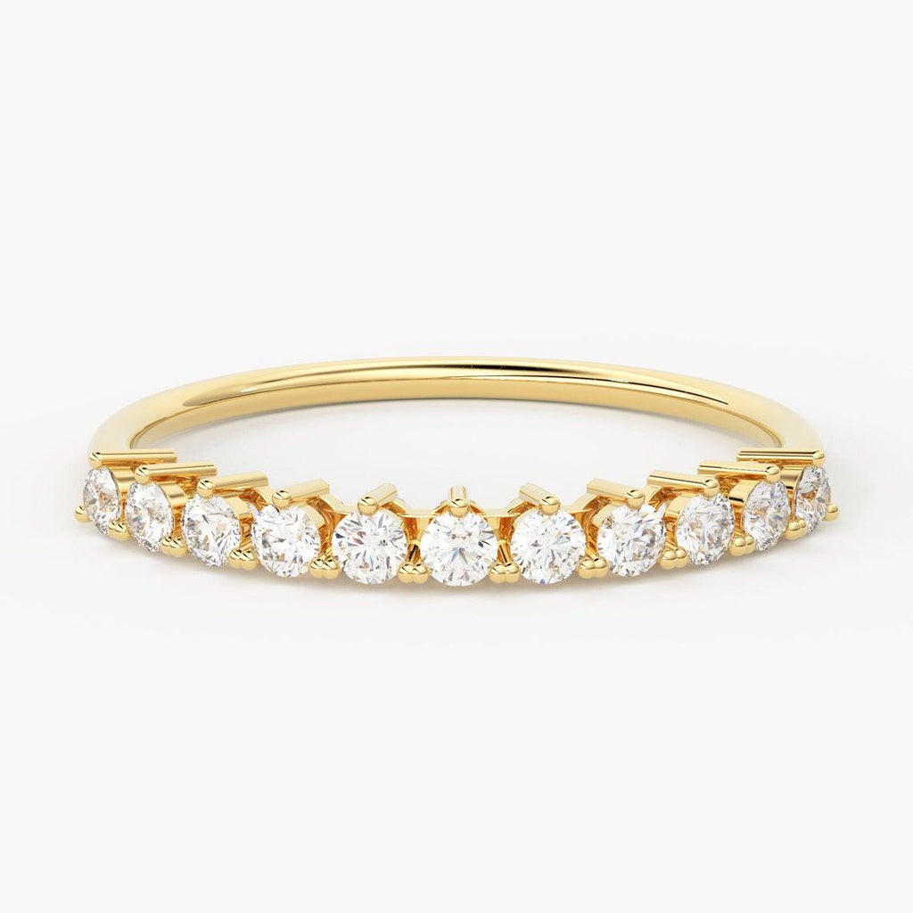 Eternity Diamond Band in 14k Gold / Round Diamond Ring / Gold Band White Diamond Ring / Diamond Wedding Band - Jalvi & Co.