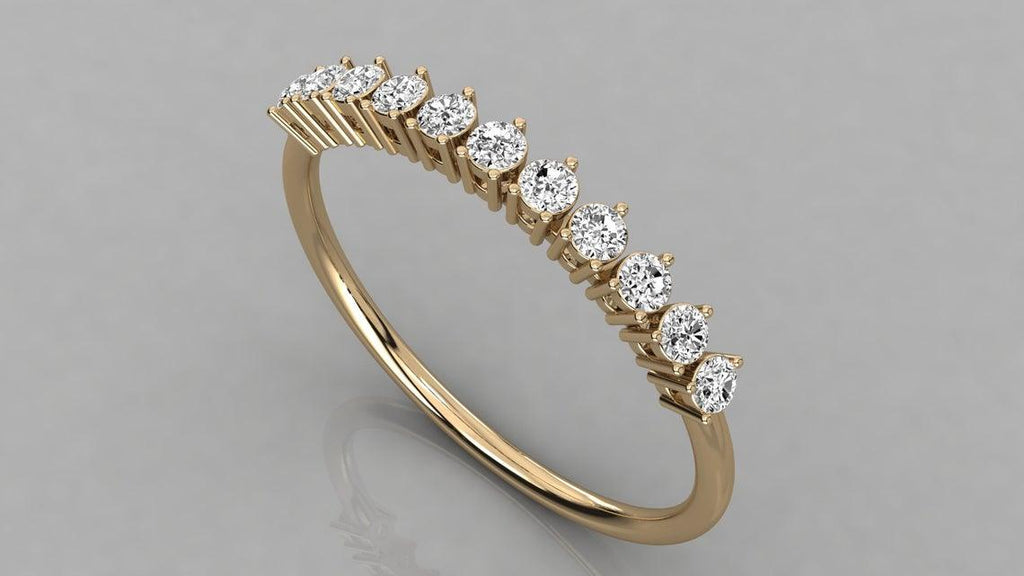 Eternity Diamond Band in 14k Gold / Round Diamond Ring / Gold Band White Diamond Ring / Diamond Wedding Band - Jalvi & Co.
