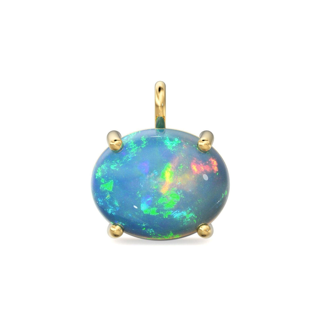 Ethiopian Opal 14k 18k Gold Connectors / 10x8mm opals / Genuine Natural Gemstone - Jalvi & Co.