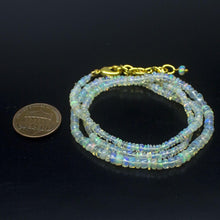 Load image into Gallery viewer, Ethiopian Opal Smooth Rondelle Beads Gold Vermeil Necklace 18&quot; 2mm 4mm - Jalvi &amp; Co.