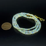 Ethiopian Opal Smooth Rondelle Beads Gold Vermeil Necklace 18