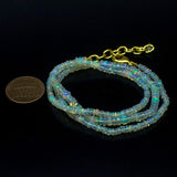 Ethiopian Opal Smooth Rondelle Beads Gold Vermeil Necklace 18