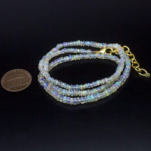 Load image into Gallery viewer, Ethiopian Opal Smooth Rondelle Beads Gold Vermeil Necklace 18&quot; 2mm 4mm - Jalvi &amp; Co.