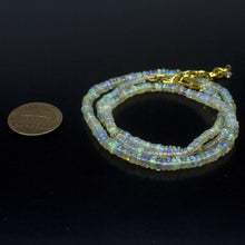 Load image into Gallery viewer, Ethiopian Opal Smooth Rondelle Beads Gold Vermeil Necklace 18&quot; 2mm 4mm - Jalvi &amp; Co.