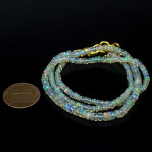 Load image into Gallery viewer, Ethiopian Opal Smooth Rondelle Beads Gold Vermeil Necklace 18&quot; 2mm 4mm - Jalvi &amp; Co.