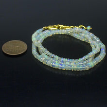 Load image into Gallery viewer, Ethiopian Opal Smooth Rondelle Beads Gold Vermeil Necklace 18&quot; 2mm 4mm - Jalvi &amp; Co.
