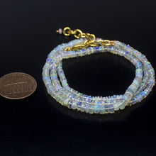 Load image into Gallery viewer, Ethiopian Opal Smooth Rondelle Beads Gold Vermeil Necklace 18&quot; 2mm 4mm - Jalvi &amp; Co.