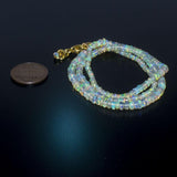 Ethiopian Opal Smooth Rondelle Beads Gold Vermeil Necklace 18