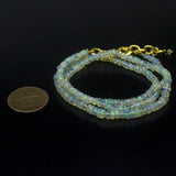Ethiopian Opal Smooth Rondelle Beads Gold Vermeil Necklace 18