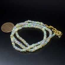 Load image into Gallery viewer, Ethiopian Opal Smooth Rondelle Beads Gold Vermeil Necklace 18&quot; 3mm 4mm - Jalvi &amp; Co.