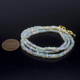 Ethiopian Opal Smooth Rondelle Beads Gold Vermeil Necklace 18