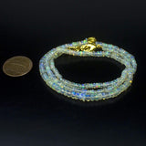 Ethiopian Opal Smooth Rondelle Beads Gold Vermeil Necklace 18
