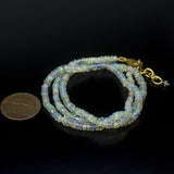 Ethiopian Opal Smooth Rondelle Beads Gold Vermeil Necklace 18