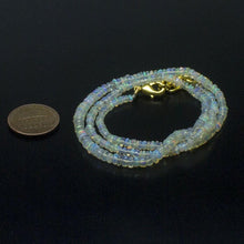Load image into Gallery viewer, Ethiopian Opal Smooth Rondelle Beads Gold Vermeil Necklace 18&quot; 3mm 4mm - Jalvi &amp; Co.