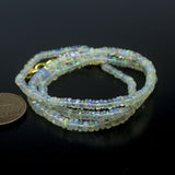 Ethiopian Opal Smooth Rondelle Beads Gold Vermeil Necklace 18
