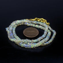 Load image into Gallery viewer, Ethiopian Opal Smooth Rondelle Beads Gold Vermeil Necklace 18&quot; 3mm 4mm - Jalvi &amp; Co.