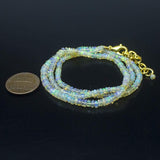 Ethiopian Opal Smooth Rondelle Beads Gold Vermeil Necklace 18