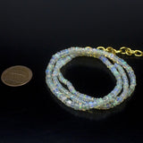 Ethiopian Opal Smooth Rondelle Beads Gold Vermeil Necklace 18