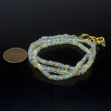 Load image into Gallery viewer, Ethiopian Opal Smooth Rondelle Beads Gold Vermeil Necklace 18&quot; 3mm 4mm - Jalvi &amp; Co.