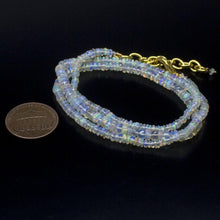 Load image into Gallery viewer, Ethiopian Opal Smooth Rondelle Beads Gold Vermeil Necklace 18&quot; 3mm 4mm - Jalvi &amp; Co.